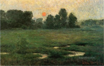  set Canvas - An August Sunset Prarie Dell landscape John Ottis Adams